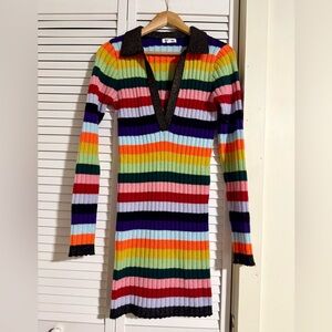 Steve Madden Colorful Striped Sweater mini dress